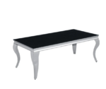 Table Basse Baroque Chrome Noir 120x60x45 Cm