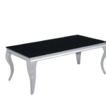 Table Basse Baroque Chrome Noir 120x60x45 Cm