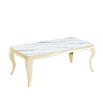 Table Basse Baroque Gold Marbre Blanc 120x60x45 Cm