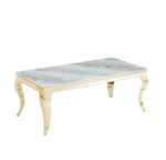 Table Basse Baroque Gold Marbre Greige 120x60x45 Cm