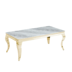 Table Basse Baroque Gold Marbre Greige 120x60x45 Cm