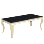 Table Basse Baroque Gold Marbre Noir 120x60x45 Cm