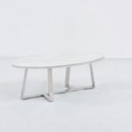 Table Basse Gamma Chrome Marbre Blanc 120x60x45 Cm