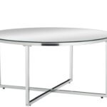 Table Basse Lorie Chrome Plateau Miroir Diamètre 90 Cm