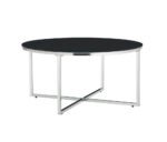 Table Basse Lorie Chrome Marbre Noir Diamètre 90 Cm