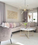 Table Basse Lorie Gold Marbre Blanc Diamètre 90 Cm – Image 2