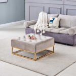 Table Basse A Tiroirs Gold Moka 80x80x43 Cm