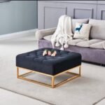 Table Basse A Tiroirs Gold Noir 80x80x43 Cm