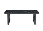 Table Basse Levanto Métal Noir Marbre Noir 120x60x45 Cm – Image 3