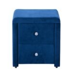 Chevet Velours Bleu 47x41x50 Cm