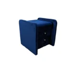 Chevet Edgar Velours Bleu/ Velours Gris/ Velours Beige 48x48x50 Cm