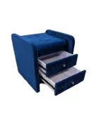 Chevet Edgar Velours Bleu/ Velours Gris/ Velours Beige 48x48x50 Cm – Image 2