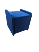 Chevet Edgar Velours Bleu/ Velours Gris/ Velours Beige 48x48x50 Cm – Image 3