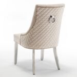 Lot De 2 Chaises Anneau Matelassee Chrome Beige