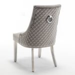 Lot De 2 Chaises Anneau Matelassee Chrome Gris