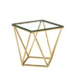 Bout De Canape Alina Gold Transparent  50x50 Cm