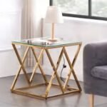 Gueridon Triangle Gold 50x50 Cm