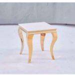 Gueridon Baroque Gold Blanc 50x50 Cm