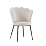 Lot De 2 Chaises Nymphea Métal Noir Velours Beige