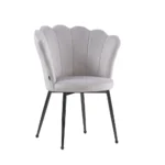 Lot De 2 Chaises Nymphea Métal Noir Velours Gris