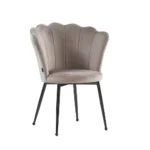 Lot De 2 Chaises Nymphea Métal Noir Velours Moka