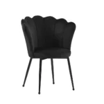 Lot De 2 Chaises Nymphea Métal Noir Velours Noir
