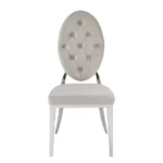 Lot De 4 Chaises Medaillon Capitonne Velours Moka