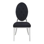 Lot De 4 Chaises Medaillon Capitonne Velours Noir