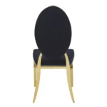 Lot De 4 Chaises Medaillon Gold Capitonne Velours Noir – Image 3