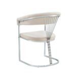 Lot De 2 Chaises Brittany Chrome Velours Beige – Image 2