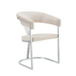 Lot De 2 Chaises Brittany Chrome Velours Beige