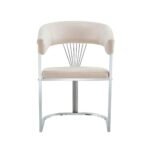 Lot De 2 Chaises Brittany Chrome Velours Beige – Image 3