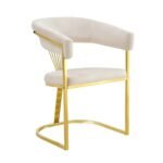 Lot De 2 Chaises Brittany Gold Velours Beige – Image 3