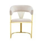 Lot De 2 Chaises Brittany Gold Velours Beige – Image 4