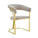 Lot De 2 Chaises Brittany Gold Velours Moka – Image 4