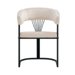 Lot De 2 Chaises Brittany Métal Noir Velours Beige