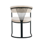 Lot De 2 Chaises Brittany Métal Noir Velours Beige – Image 3