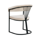 Lot De 2 Chaises Brittany Métal Noir Velours Beige – Image 4