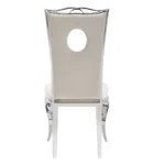 Lot De 4 Chaises Royal Chrome Velours Beige – Image 2