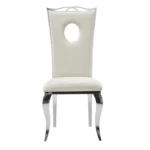 Lot De 4 Chaises Royal Chrome Velours Beige