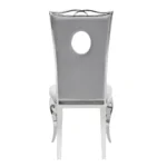 Lot De 4 Chaises Royal Chrome Velours Gris – Image 3