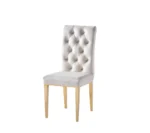 Lot De 2 Chaises Nevada Capitonne Avec Boutons Gold Ecru