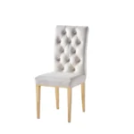Lot De 2 Chaises Nevada Capitonne Avec Boutons Gold Ecru