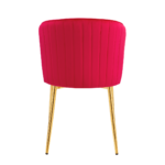 Lot De 4 Chaises Diana Gold Velours Fushia – Image 2