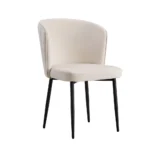 Lot De 4 Chaises Diana Métal Noir Velours Ecru