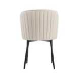 Lot De 4 Chaises Diana Métal Noir Velours Ecru – Image 2