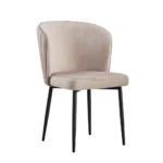 Lot De 4 Chaises Diana Métal Noir Velours Moka