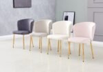 Lot De 4 Chaises Diana Gold Velours Moka – Image 2