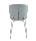 Lot De 4 Chaises Elen Chrome Velours Gris – Image 3