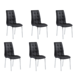 Lot De 6 Chaises Emma Similicuir Noir – Image 4